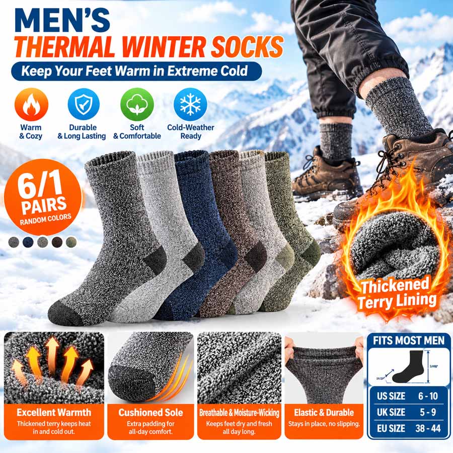 Fishing Socks - Calze invernali da uomo, adatte per